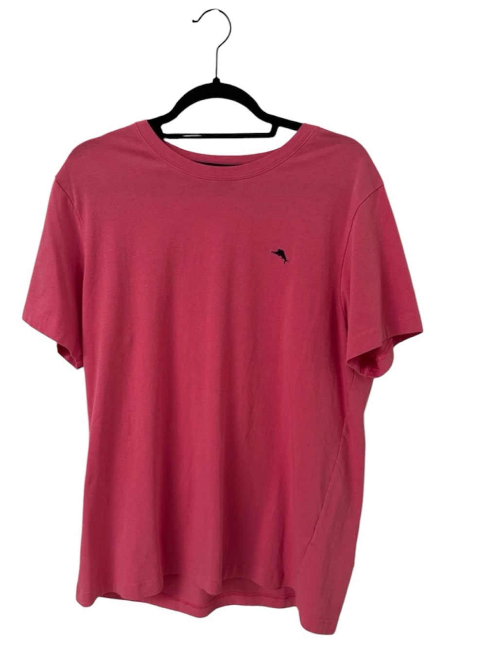 Tommy Bahama Men’s Pink Crewneck T-Shirt with Navy Dolphin Logo